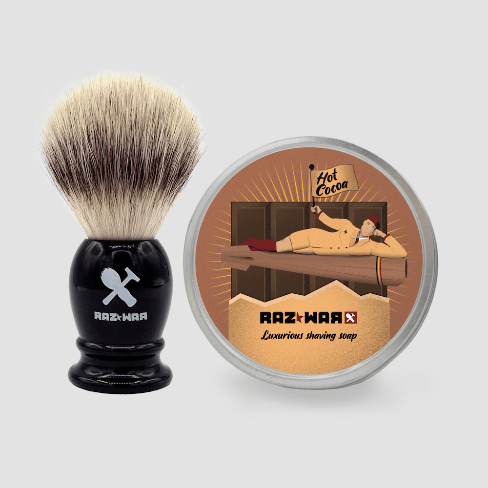 Blaireau Silver Tip en fibres synthétiques