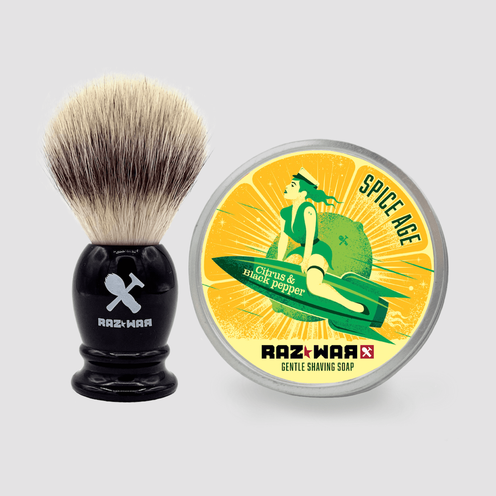 Blaireau Silver Tip en fibres synthétiques