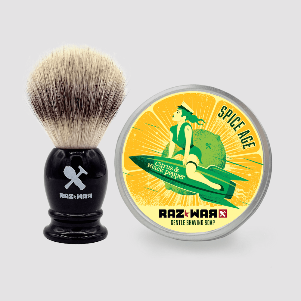 Silver Tip shaving brush in synthetic fibers