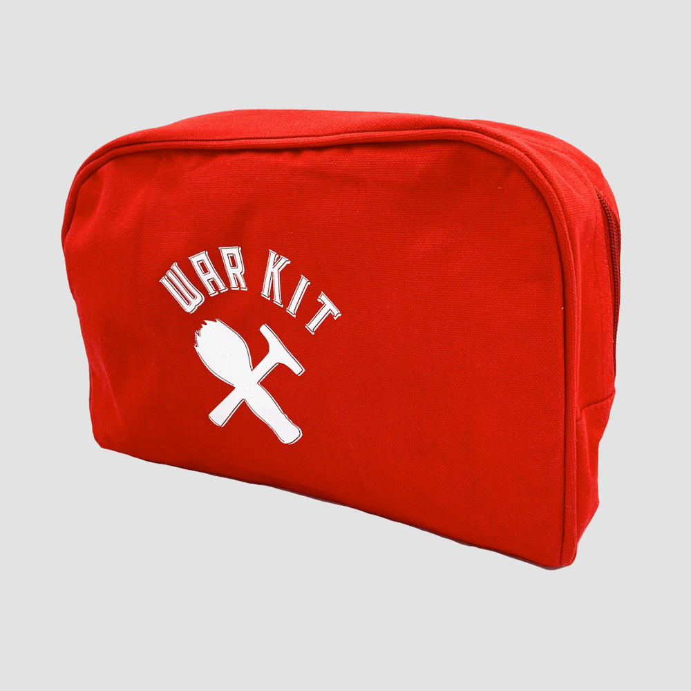 Trousse de toilette rouge en coton imperméabilisé